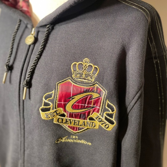Adidas Cleveland Cavaliers The Association X-Large Full Zip Hoodie Black, Red - Picture 6 of 9
